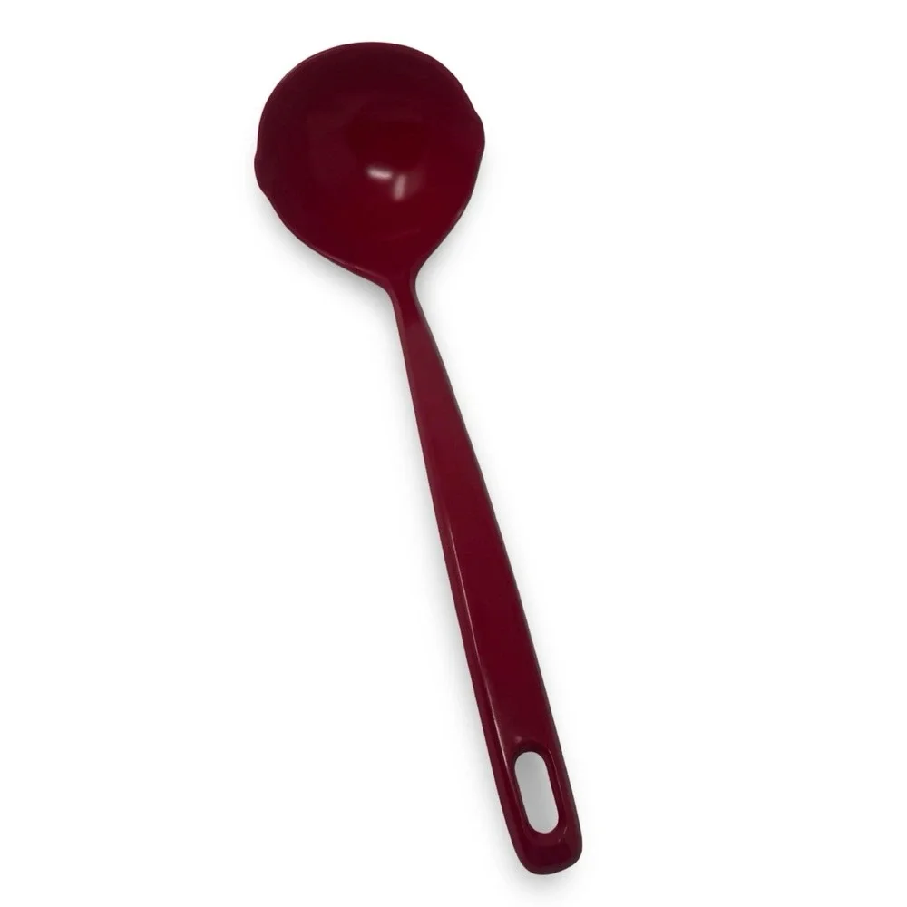 VTG Ekco Soup Spoon Red Melamine HARD PLASTIC Solid Ladle Taiwan Serving Spoon